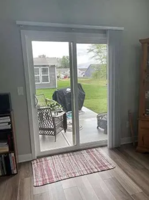 Vertical Blinds window treatment in modern home