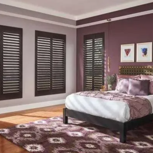 Custom Wood Shutters on interior windows