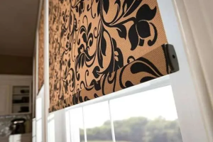 Roller Shades with fabric texture close-up