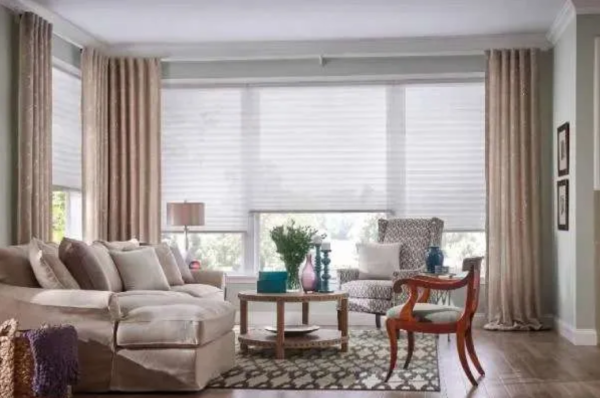 Pleated Shades providing filtered light in room