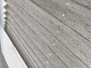 Modern Pleated Shades in home interior setting