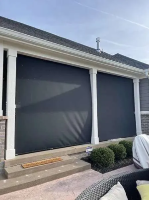 Exterior Solar Shades installed on residential windows