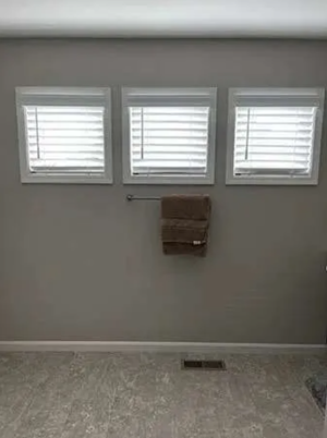 Close-up of Cordless Faux Wood Blinds showing material detail