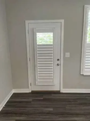 Custom Patio Door Shutters on interior windows